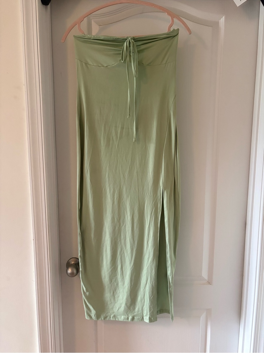 Lime green midi dress